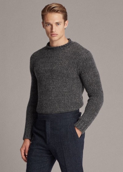 Ralph Lauren Mouliné Cashmere Striktrøje Herre Danmark (XBNUE8713)